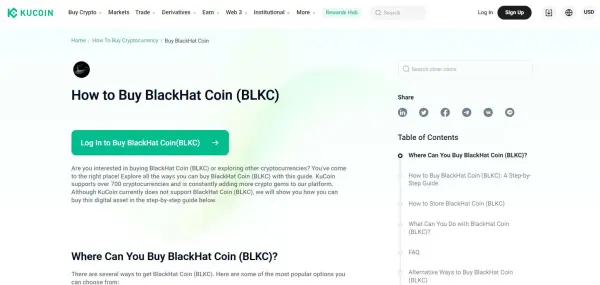 Exchanges to Buy BlackHat(BLKC)