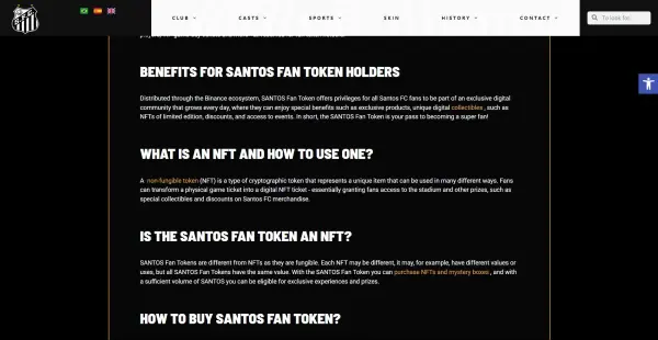 Santos FC Fan Token (SANTOS)をユニークにする要素