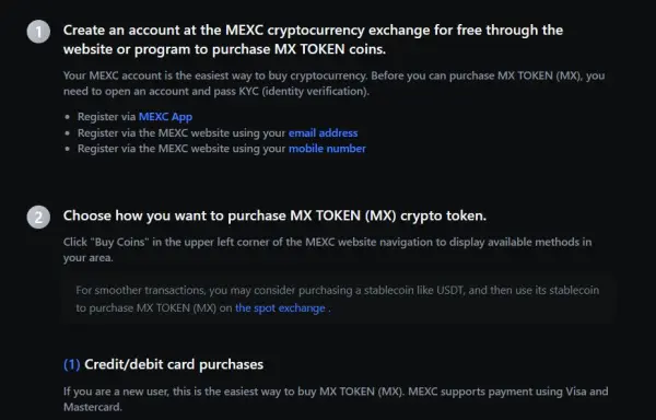 购买MX 代币的交易所(MX)