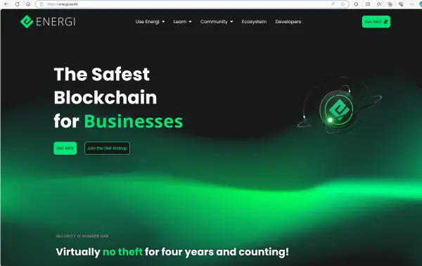 โฮมเพจของ Energi (NRG)