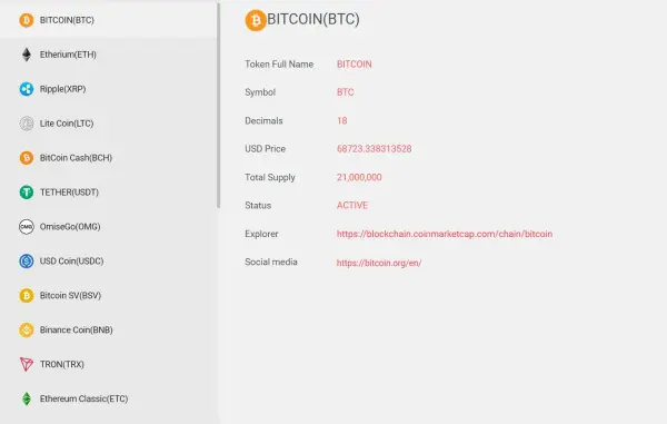 Cryptocurrencies Available