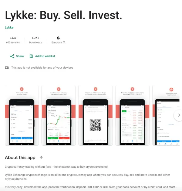 Приложение Lykke