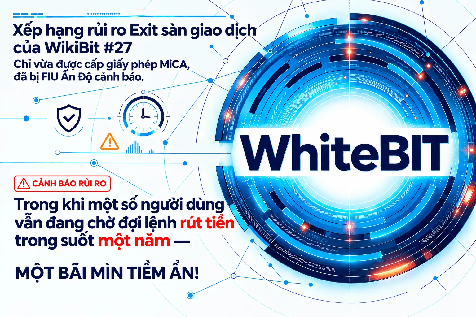 Xếp hạng rủi ro Exit sàn giao dịch của WikiBit #27 — WhiteBIT: Vừa nhận giấy phép MiCA, sau đó bị FIU Ấn Độ cảnh báo, trong khi một số người dùng chờ cả năm để rút tiền