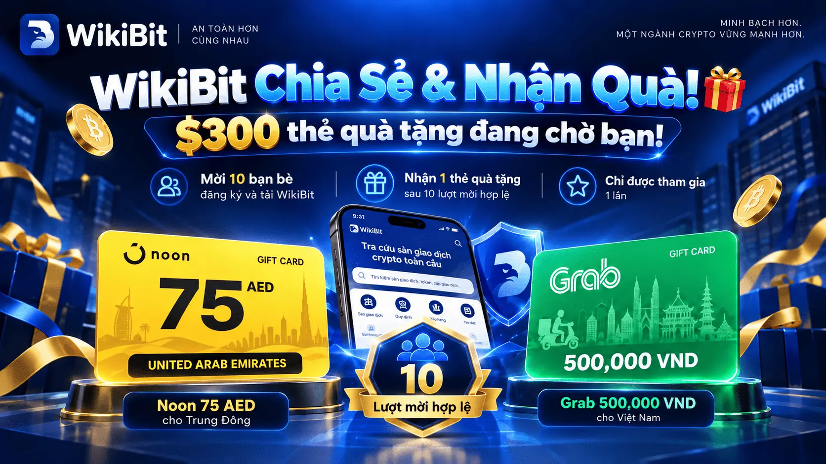 WikiBit Share & Win: Cơ hội nhận thẻ quà tặng trị giá 300 USD!